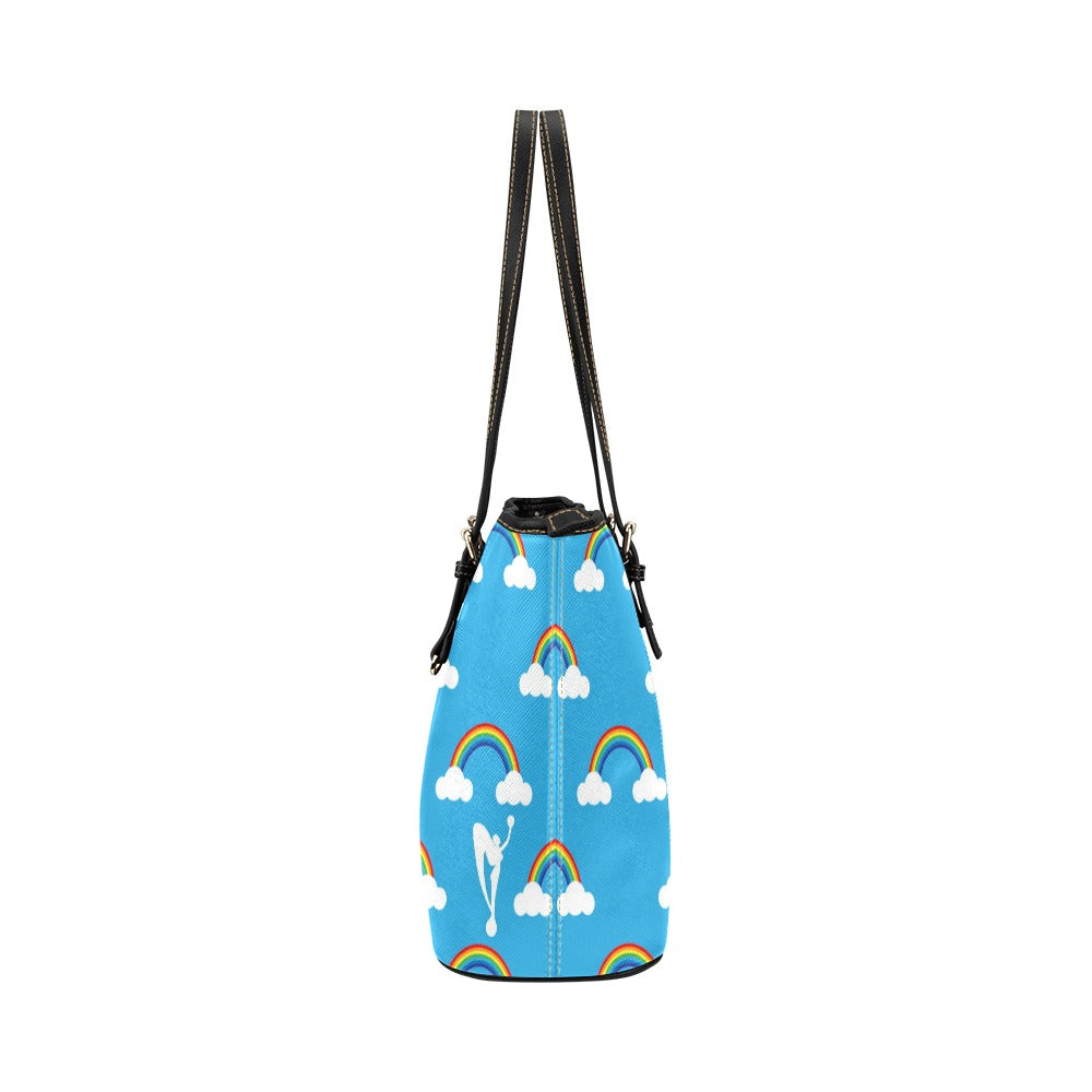 Rainbows Leather Tote Bag