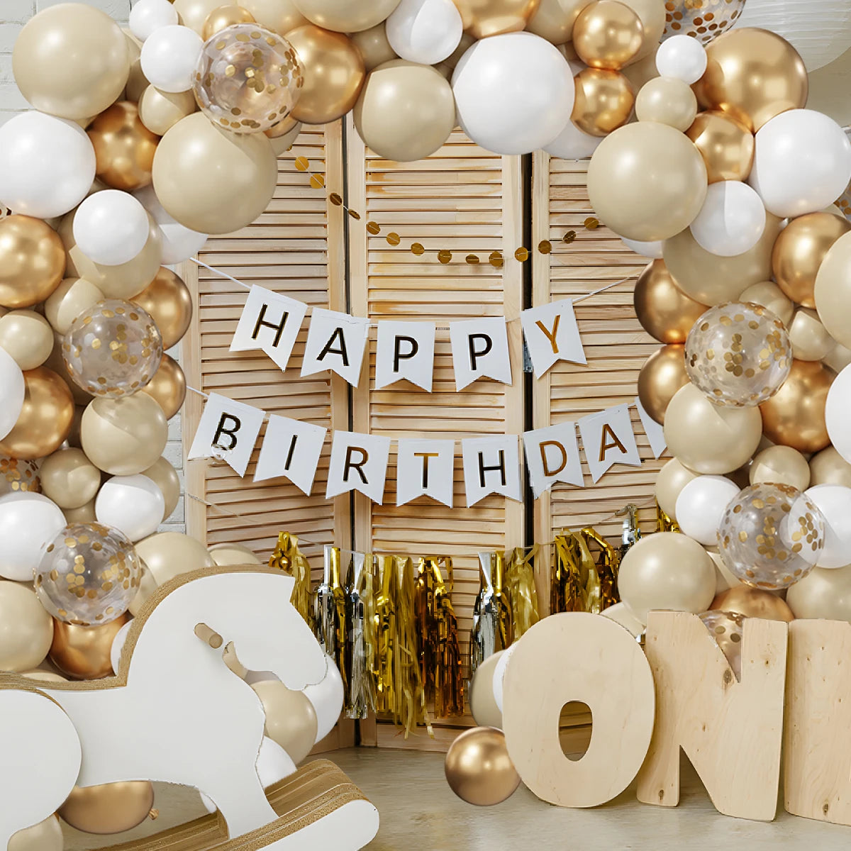 91pcs White Gold Balloon Garland Arch Kit Wedding Birthday Party Decoration Kids Birthday Ballon Baby Shower Confetti Baloon