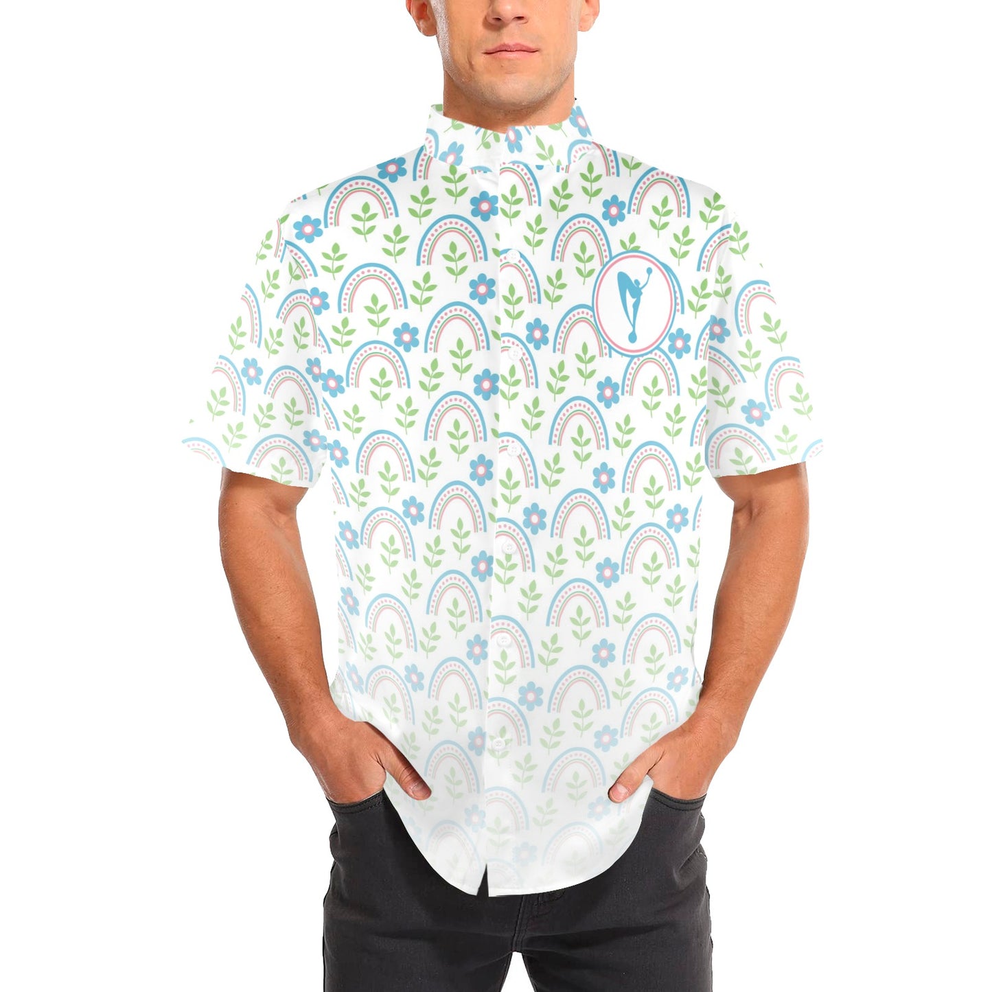 Spring Awakening Symbol Stand Up Collared Shirt