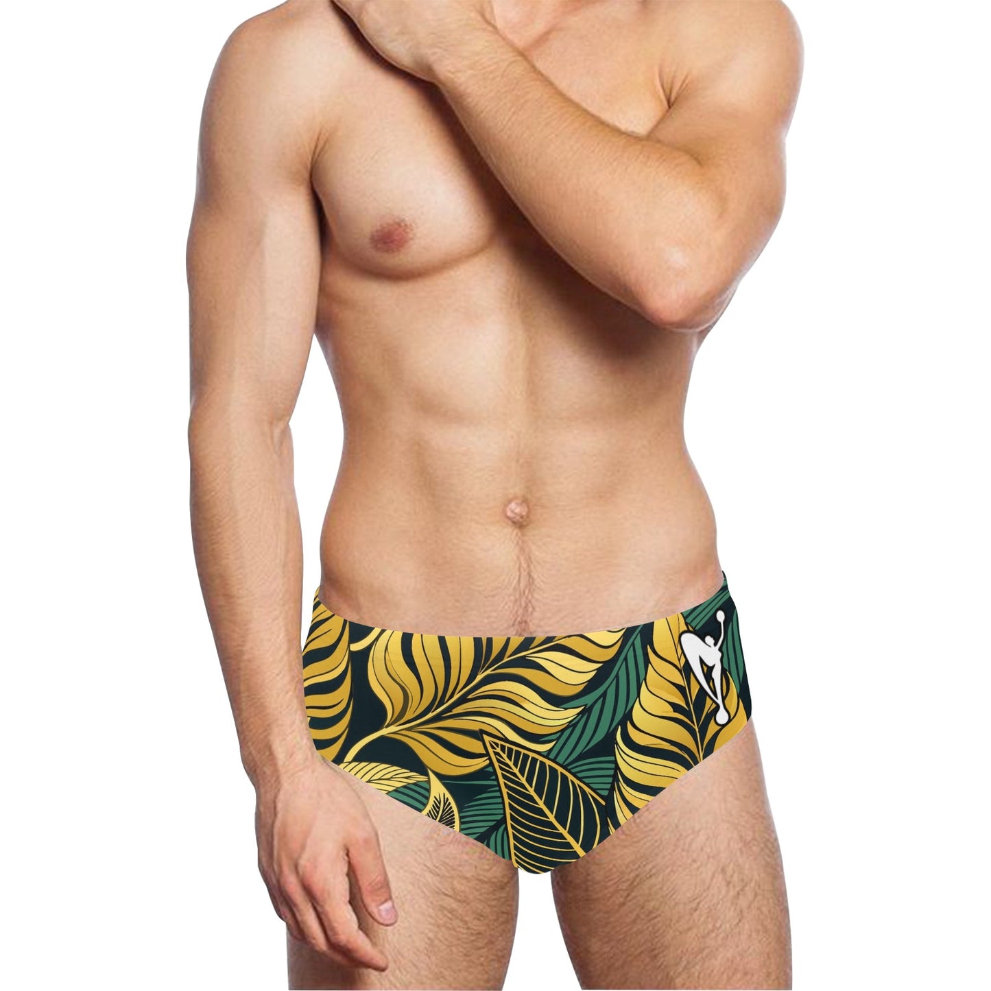 Green Tropic Men's Swimming Briefs