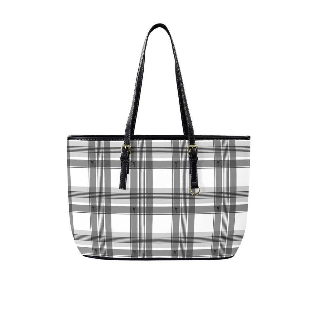 forever tartan Leather Tote Bag