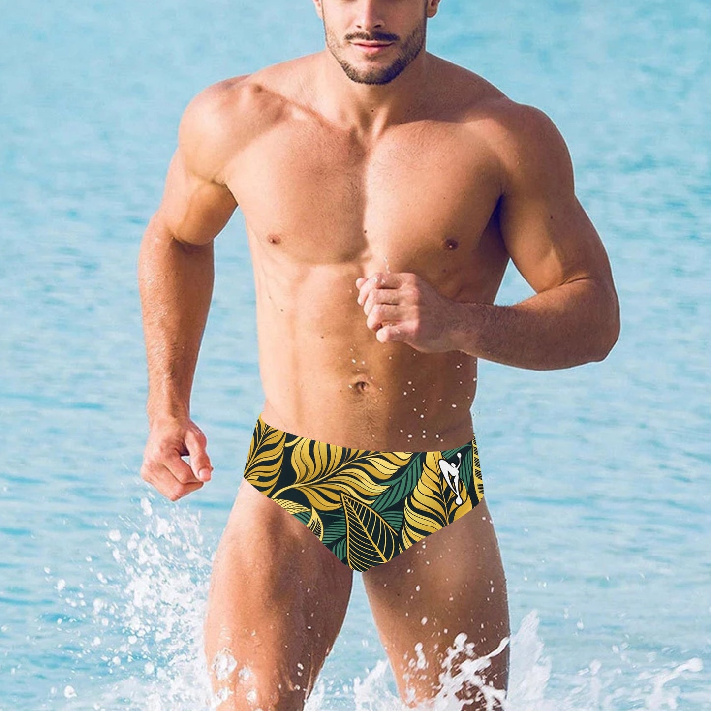 Green Tropic Men's Swimming Briefs