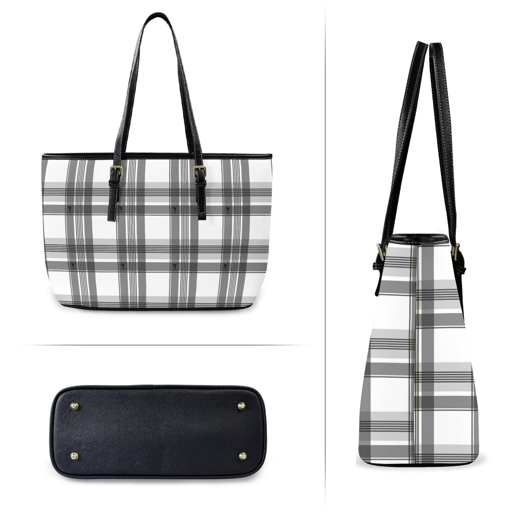 forever tartan Leather Tote Bag