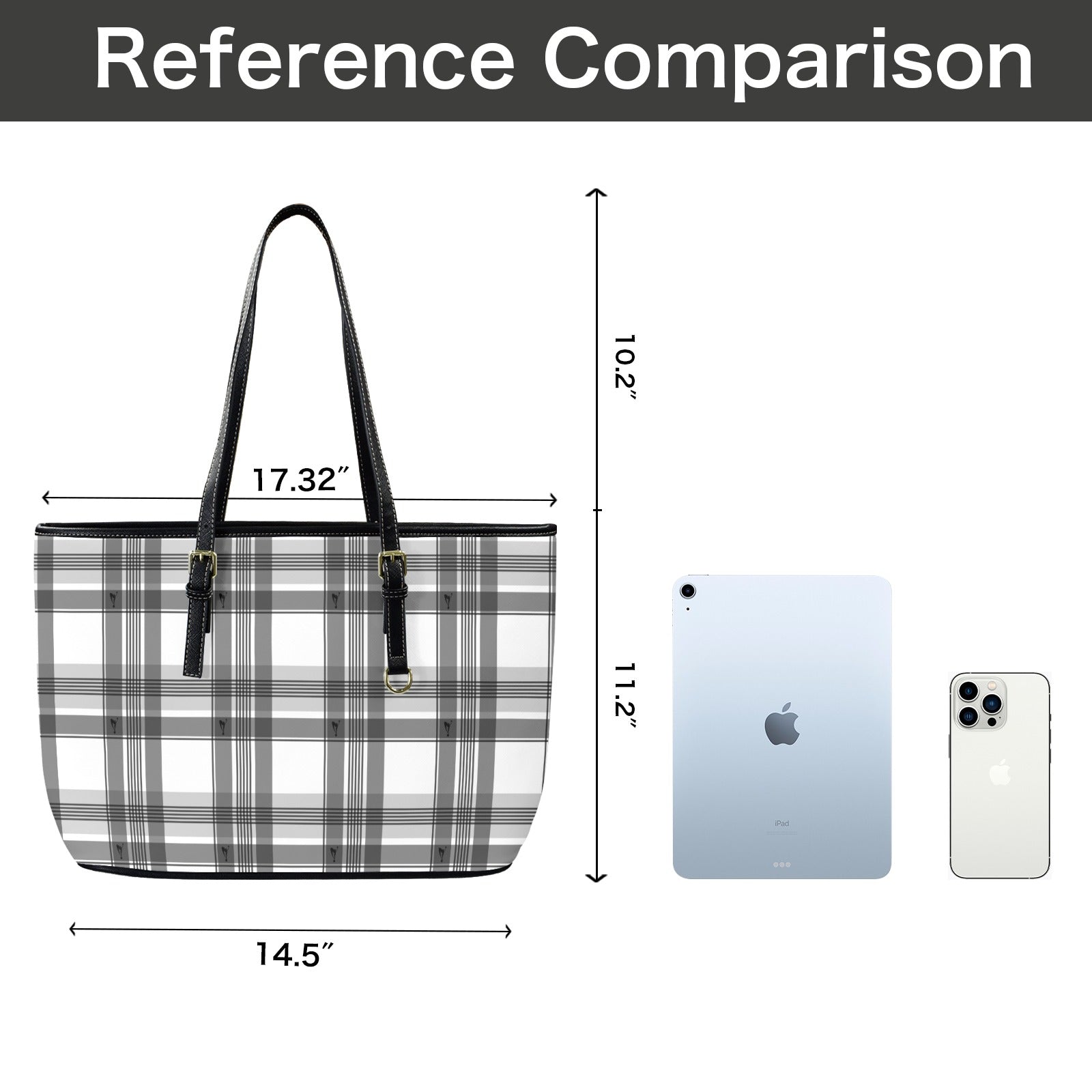 forever tartan Leather Tote Bag