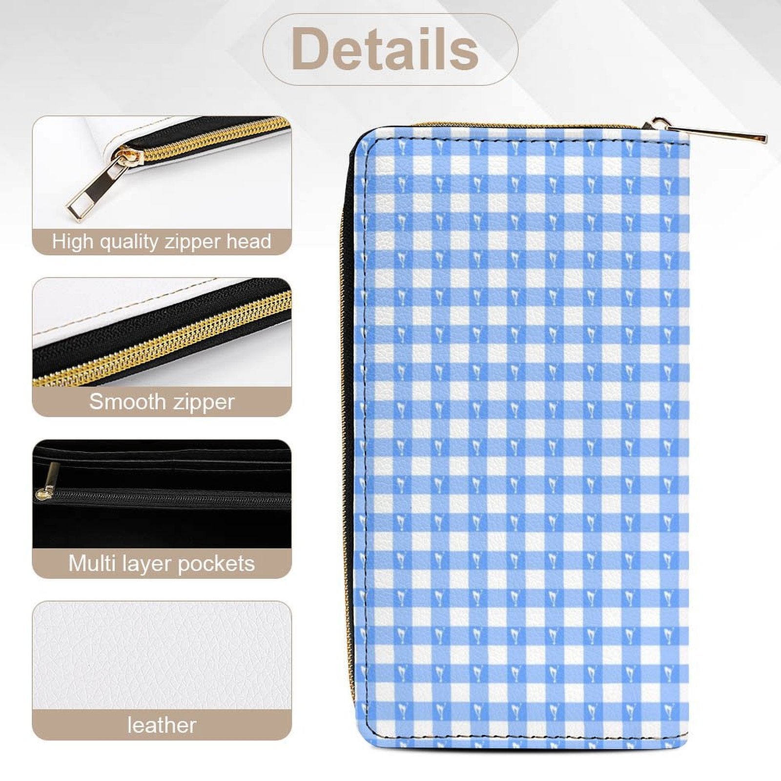 Blue Gingham Excellence Wallet