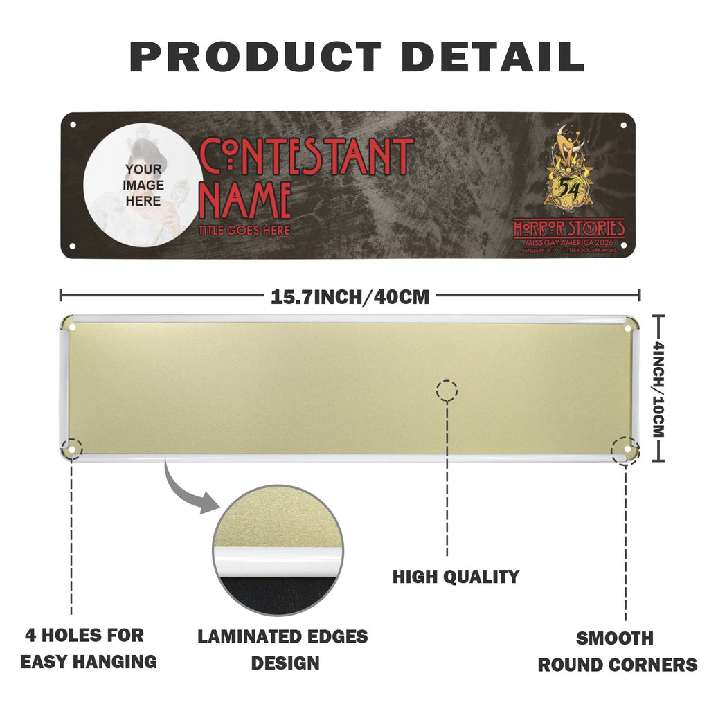 Horror Stories Qualified Contestant Metal Name Sign