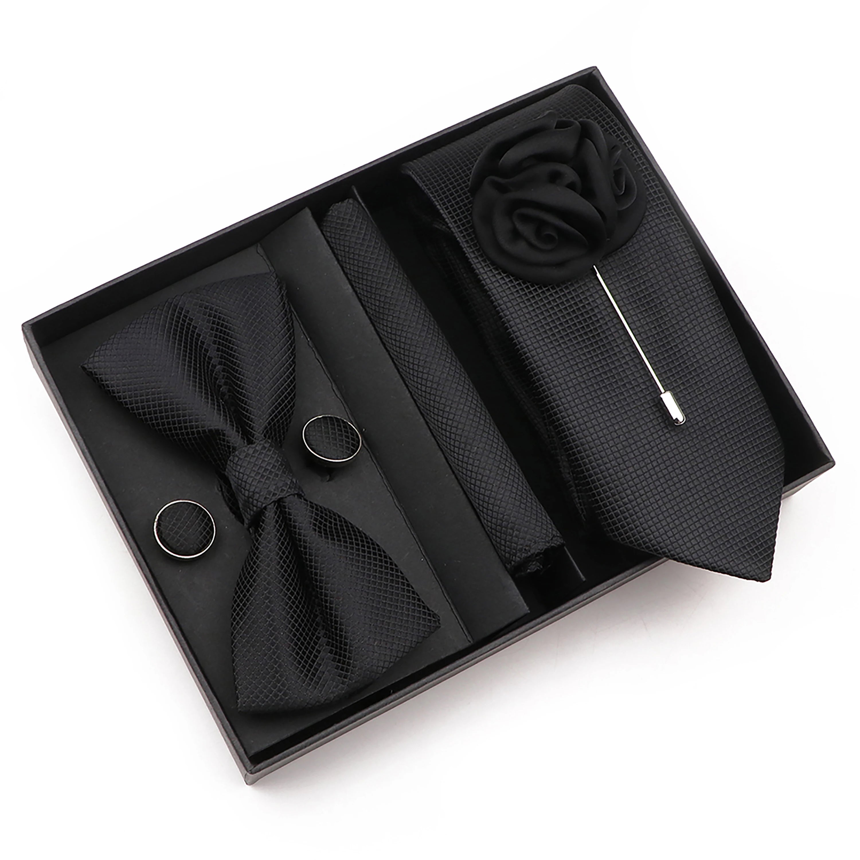 Bow TIe, Pin, Tie, and Matching Cufflink Combo