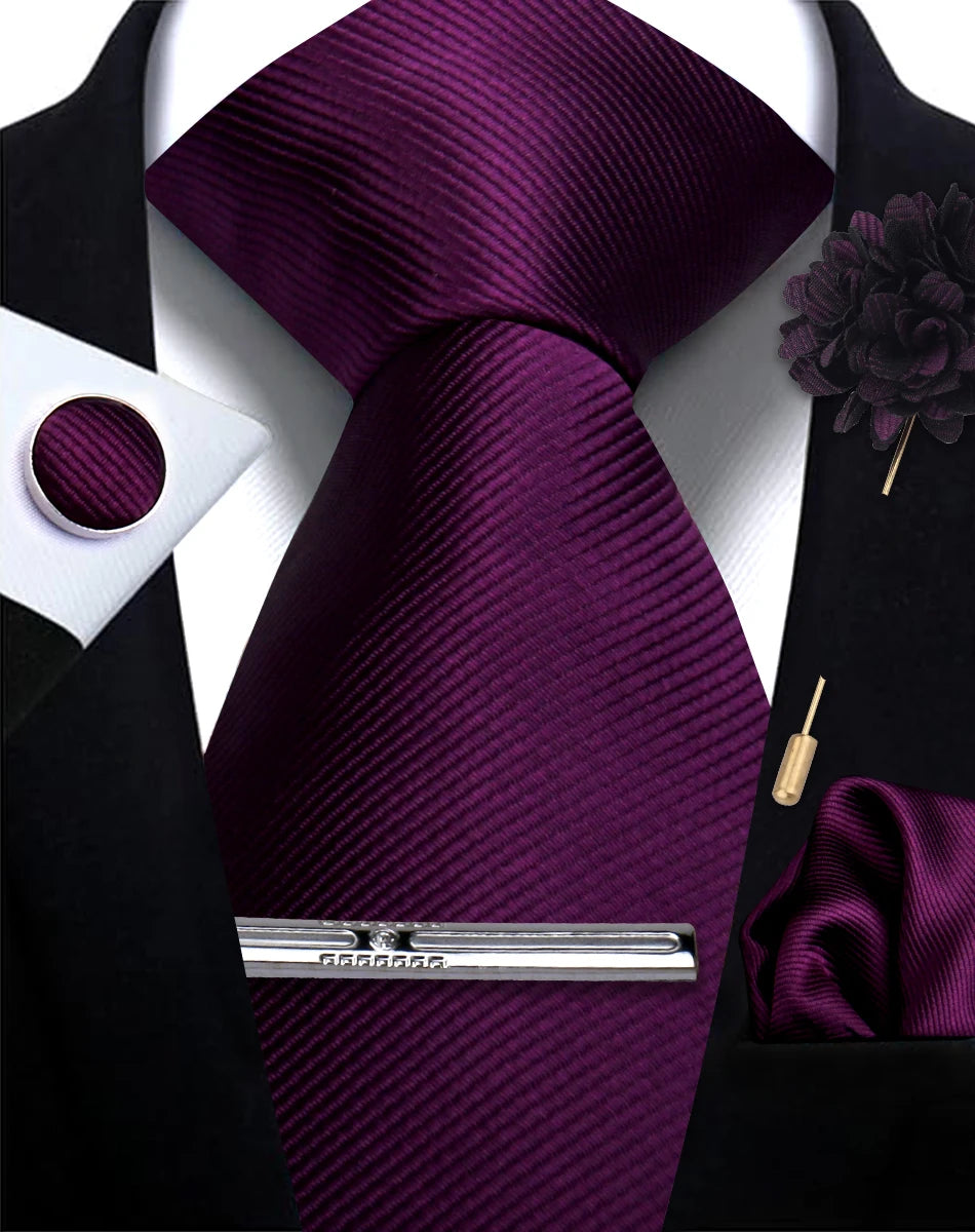 Tie, Clip, Pocket Square and Cufflink Combo