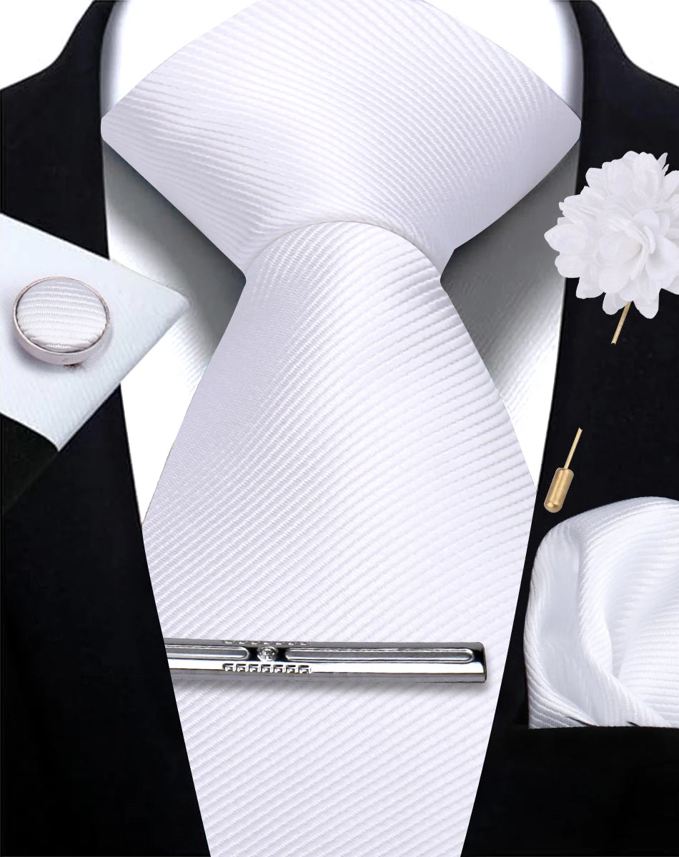 Tie, Clip, Pocket Square and Cufflink Combo