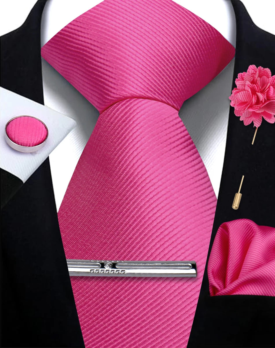 Tie, Clip, Pocket Square and Cufflink Combo