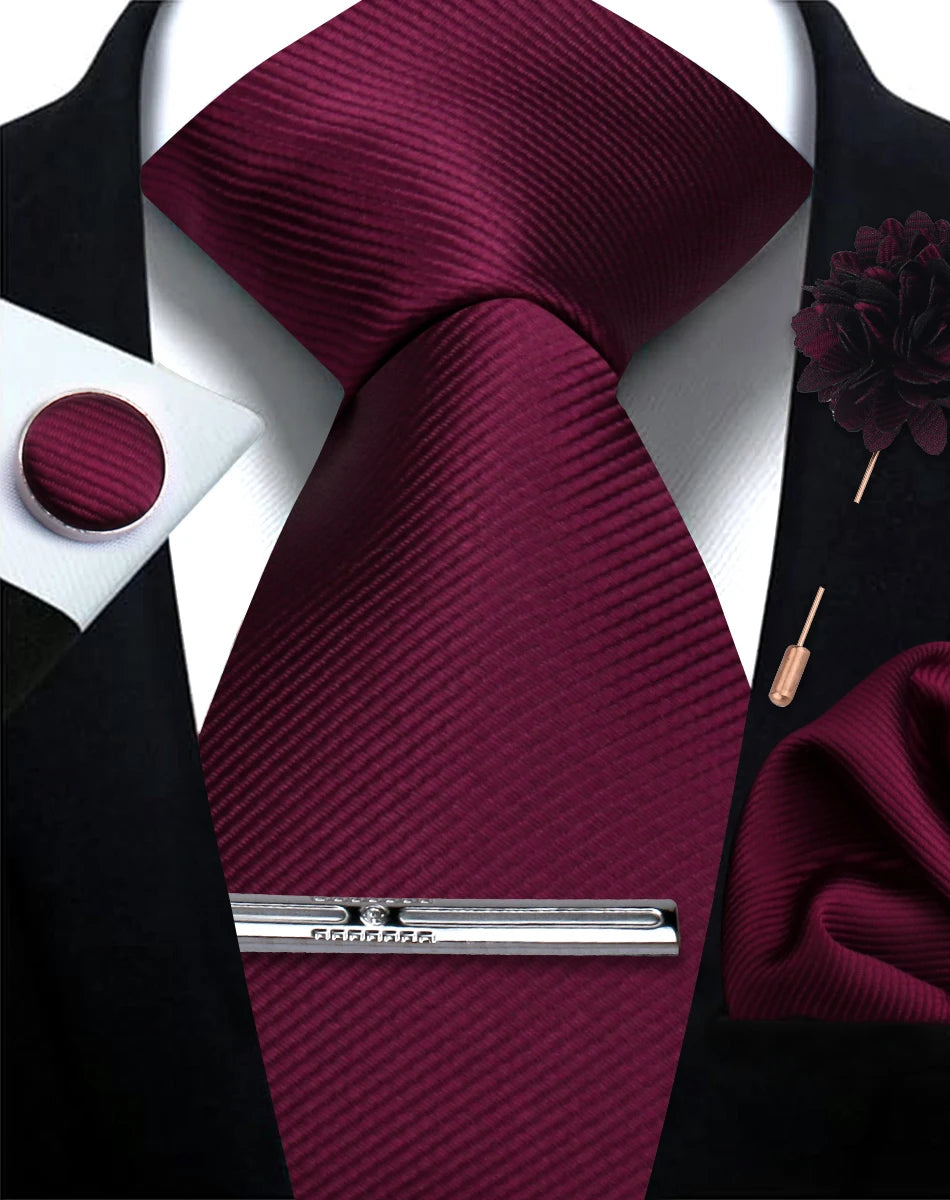Tie, Clip, Pocket Square and Cufflink Combo