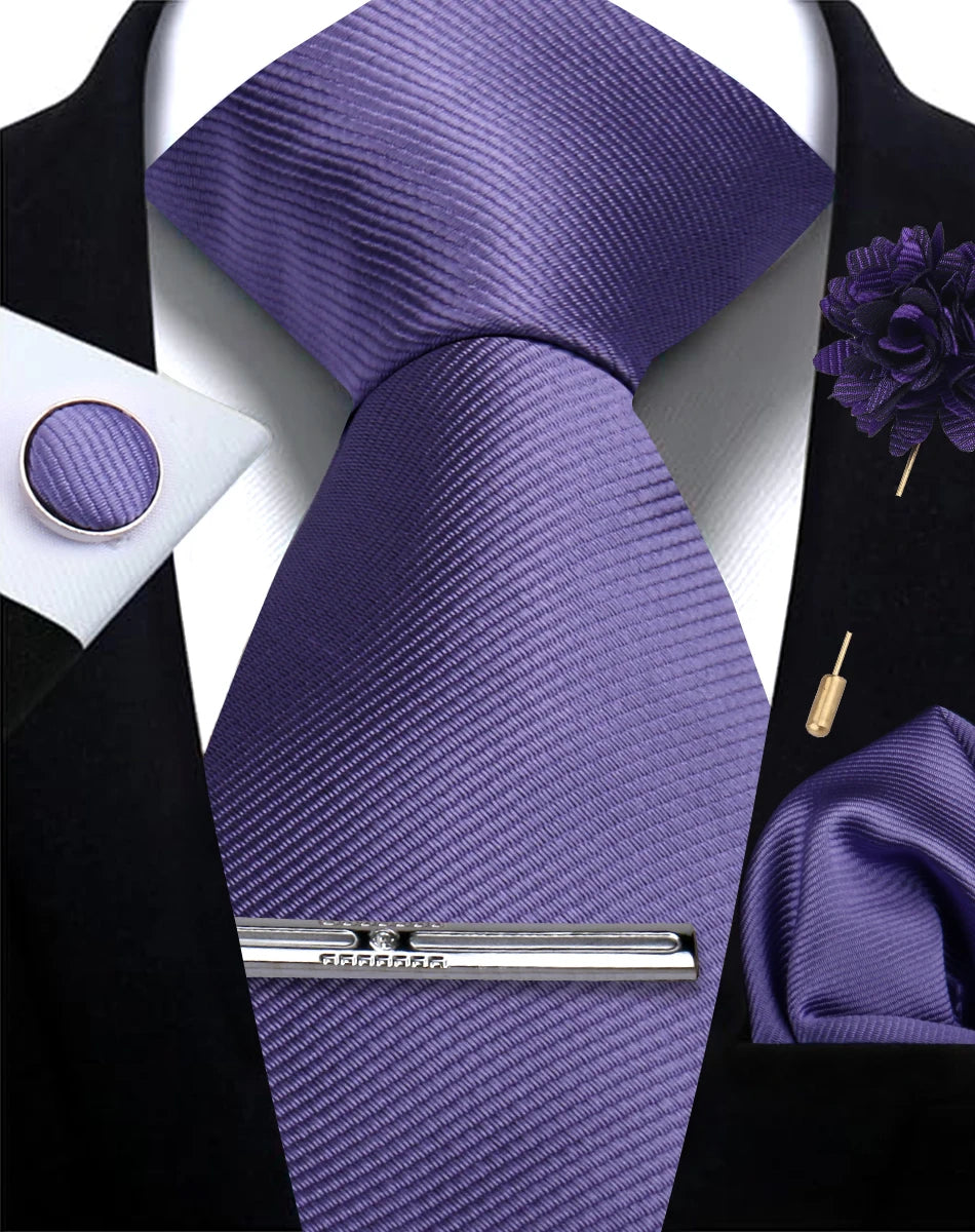 Tie, Clip, Pocket Square and Cufflink Combo