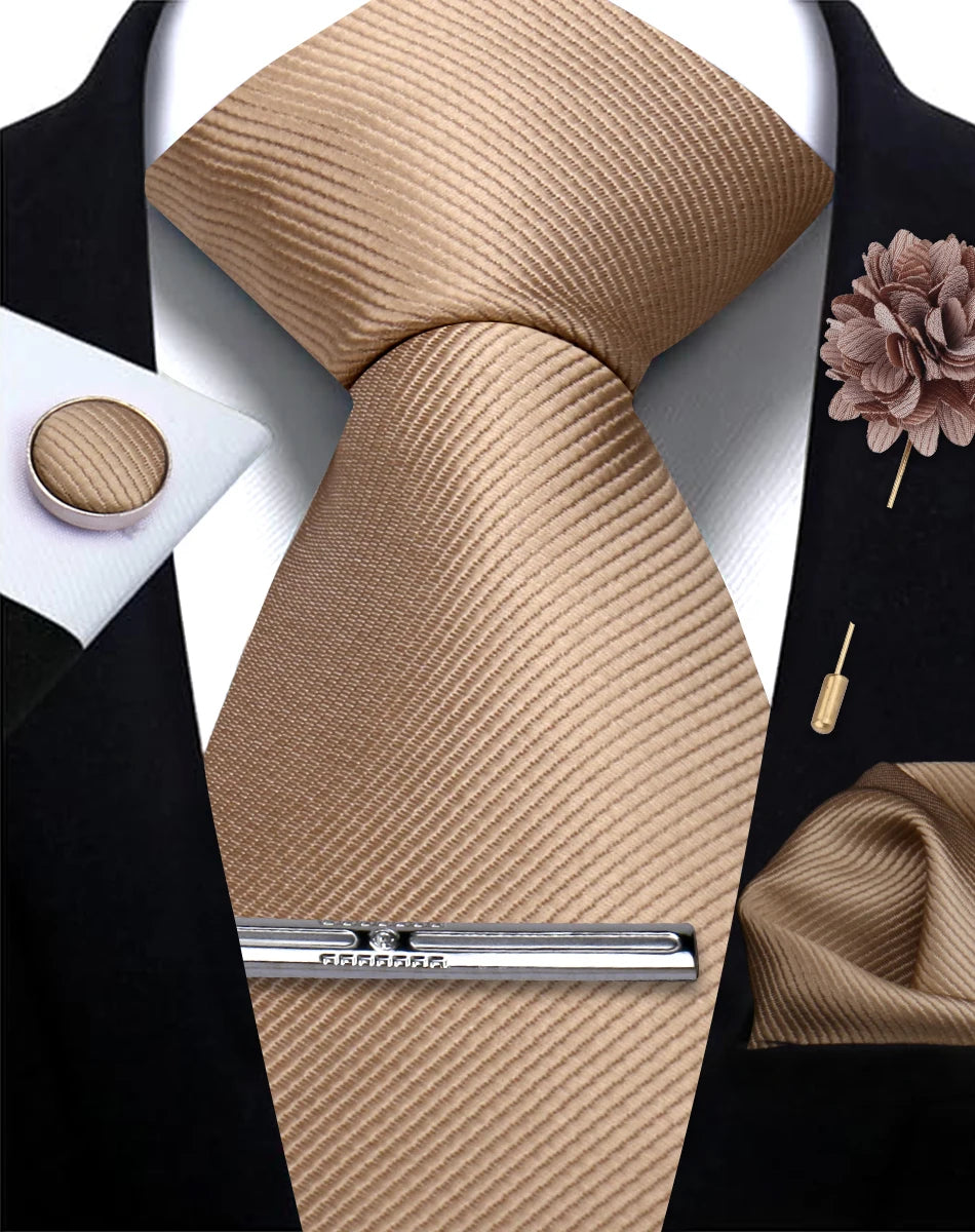 Tie, Clip, Pocket Square and Cufflink Combo