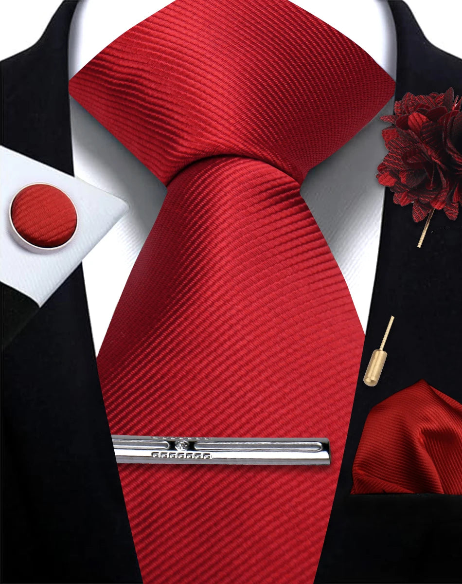 Tie, Clip, Pocket Square and Cufflink Combo