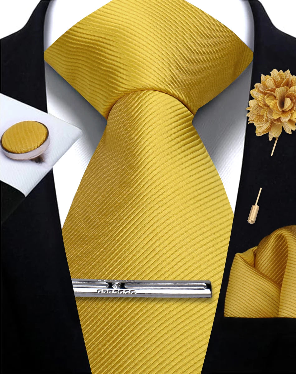 Tie, Clip, Pocket Square and Cufflink Combo