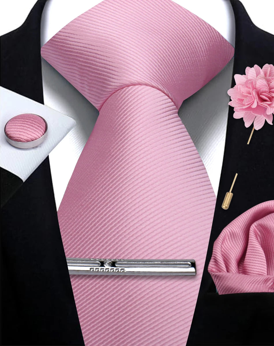 Tie, Clip, Pocket Square and Cufflink Combo