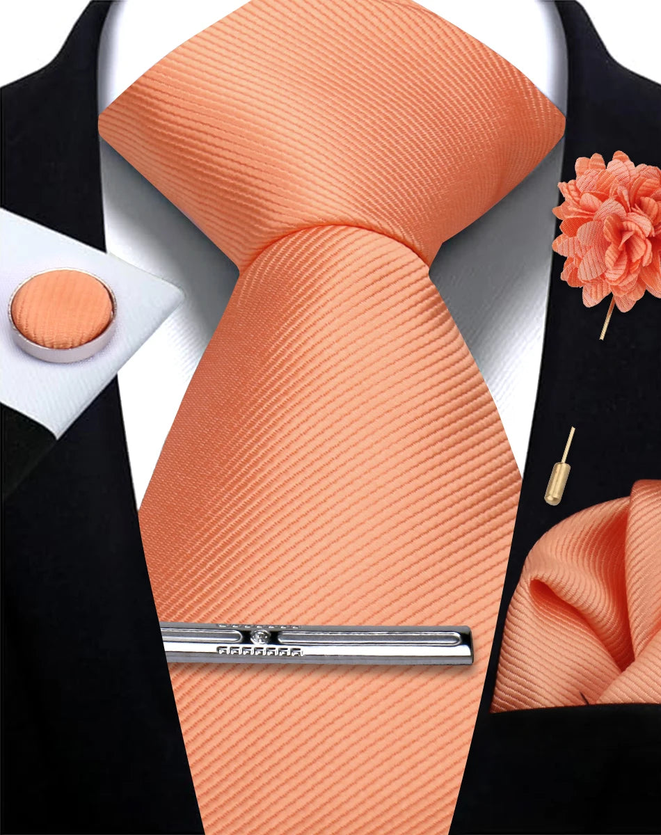 Tie, Clip, Pocket Square and Cufflink Combo