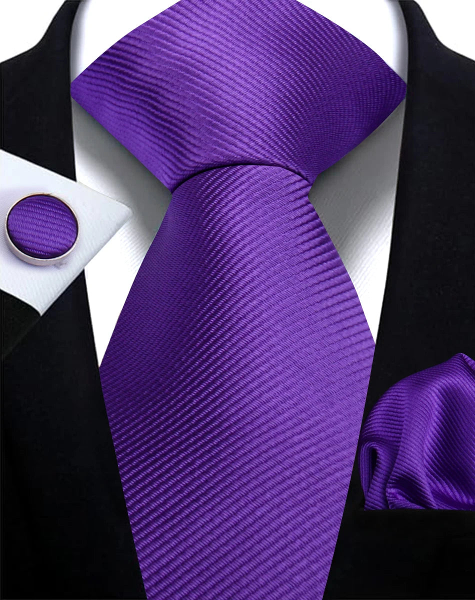 Tie, Clip, Pocket Square and Cufflink Combo
