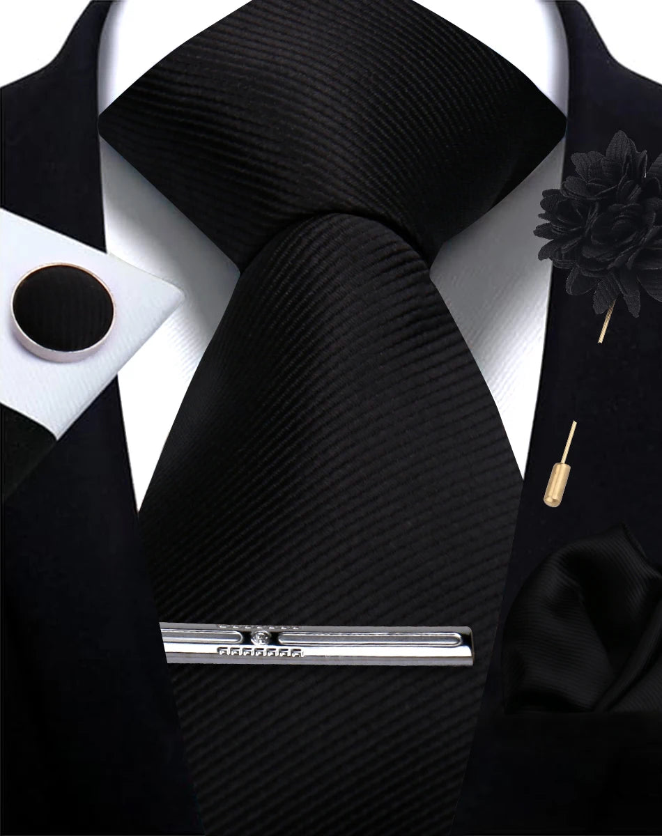 Tie, Clip, Pocket Square and Cufflink Combo