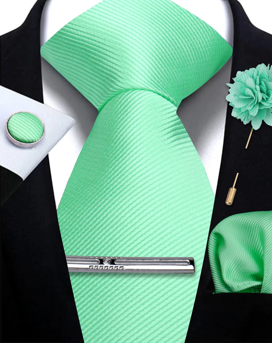 Tie, Clip, Pocket Square and Cufflink Combo
