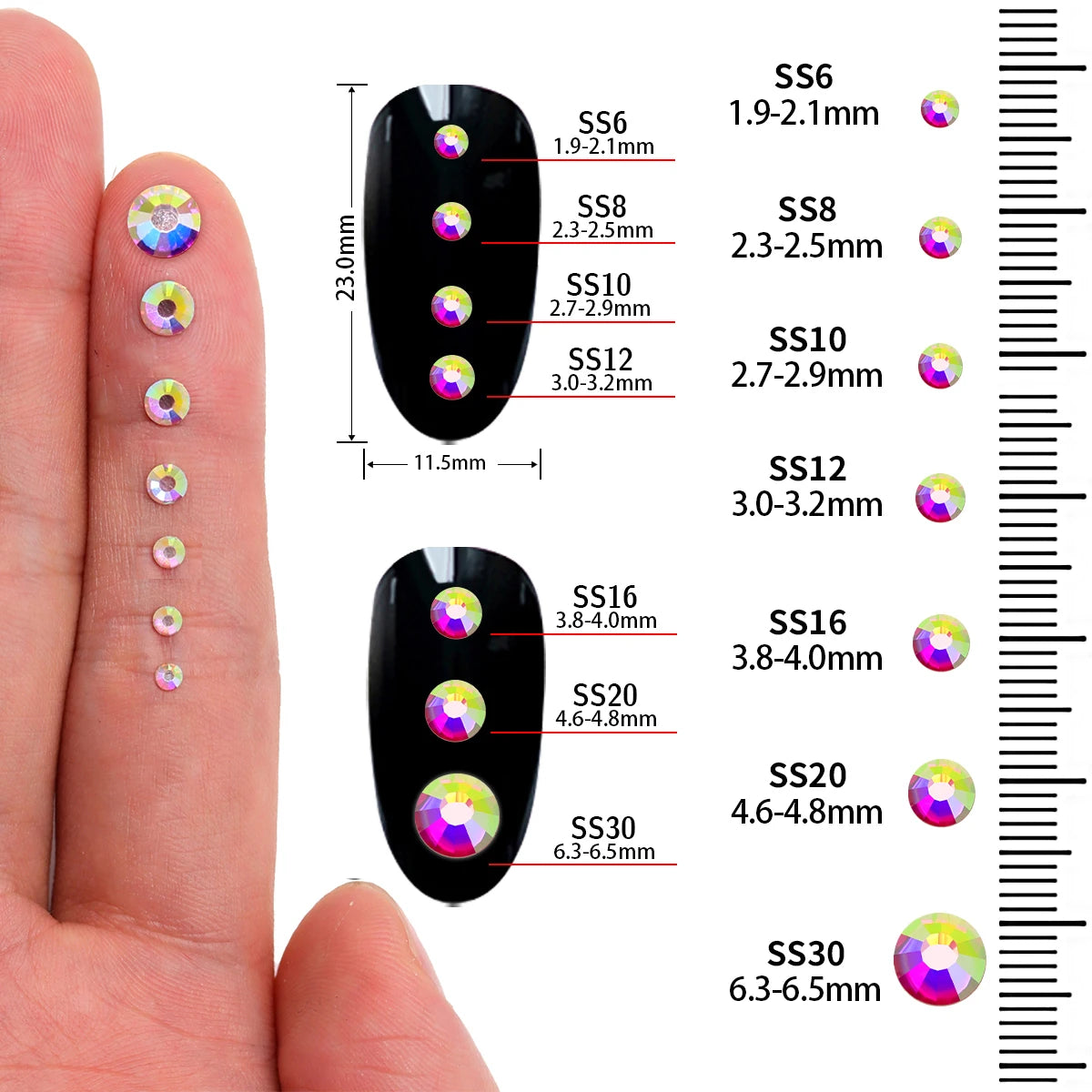Iron On Diamond Hotfix Rhinestones