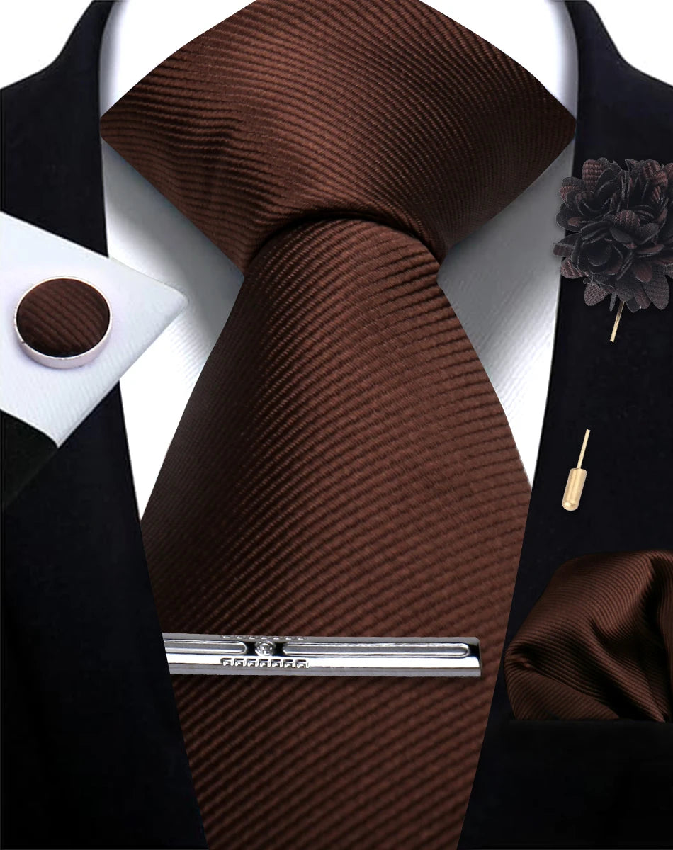 Tie, Clip, Pocket Square and Cufflink Combo