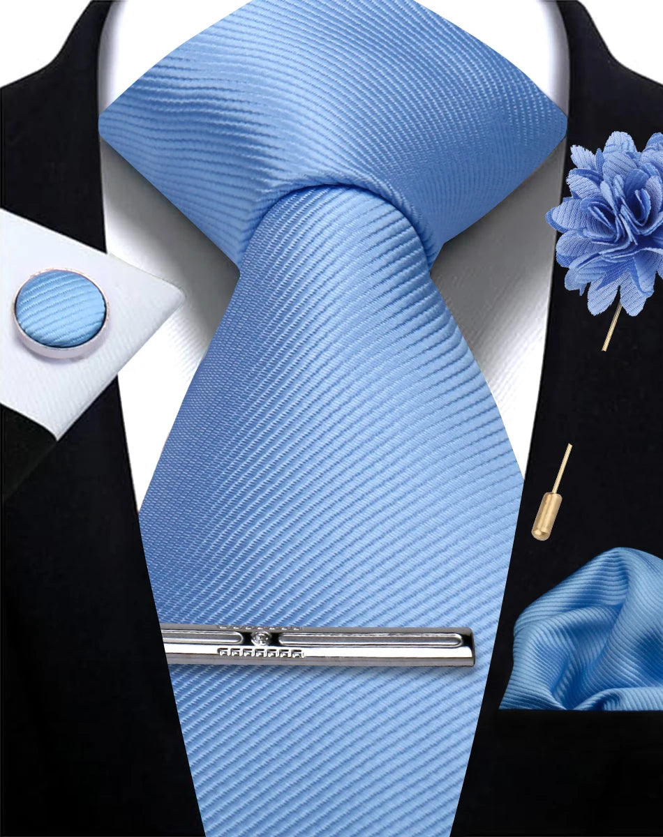 Tie, Clip, Pocket Square and Cufflink Combo