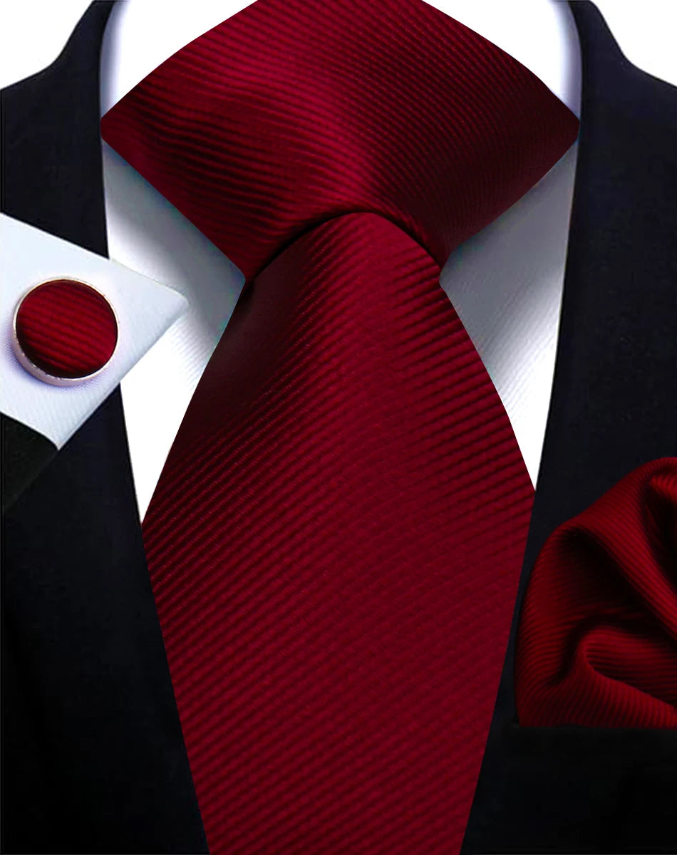 Tie, Clip, Pocket Square and Cufflink Combo