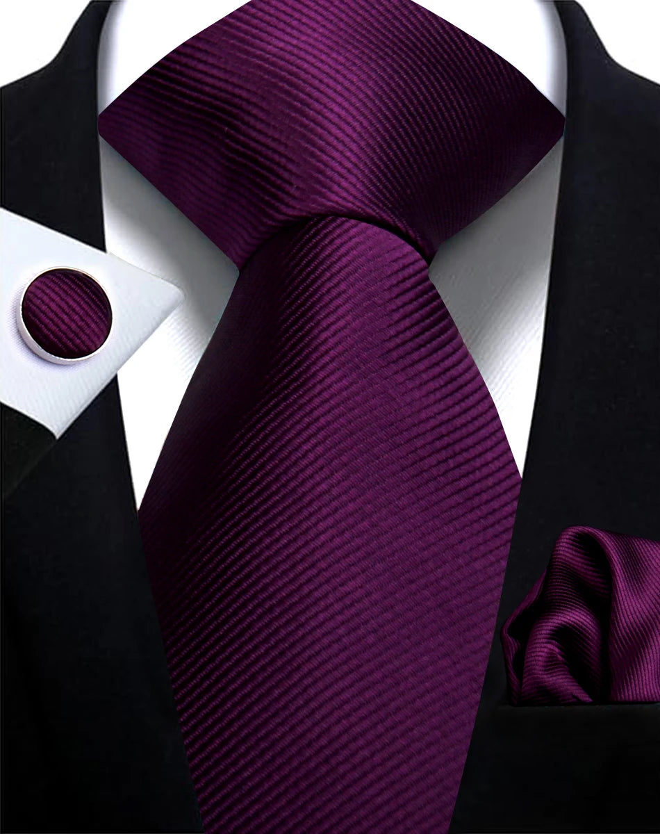 Tie, Clip, Pocket Square and Cufflink Combo