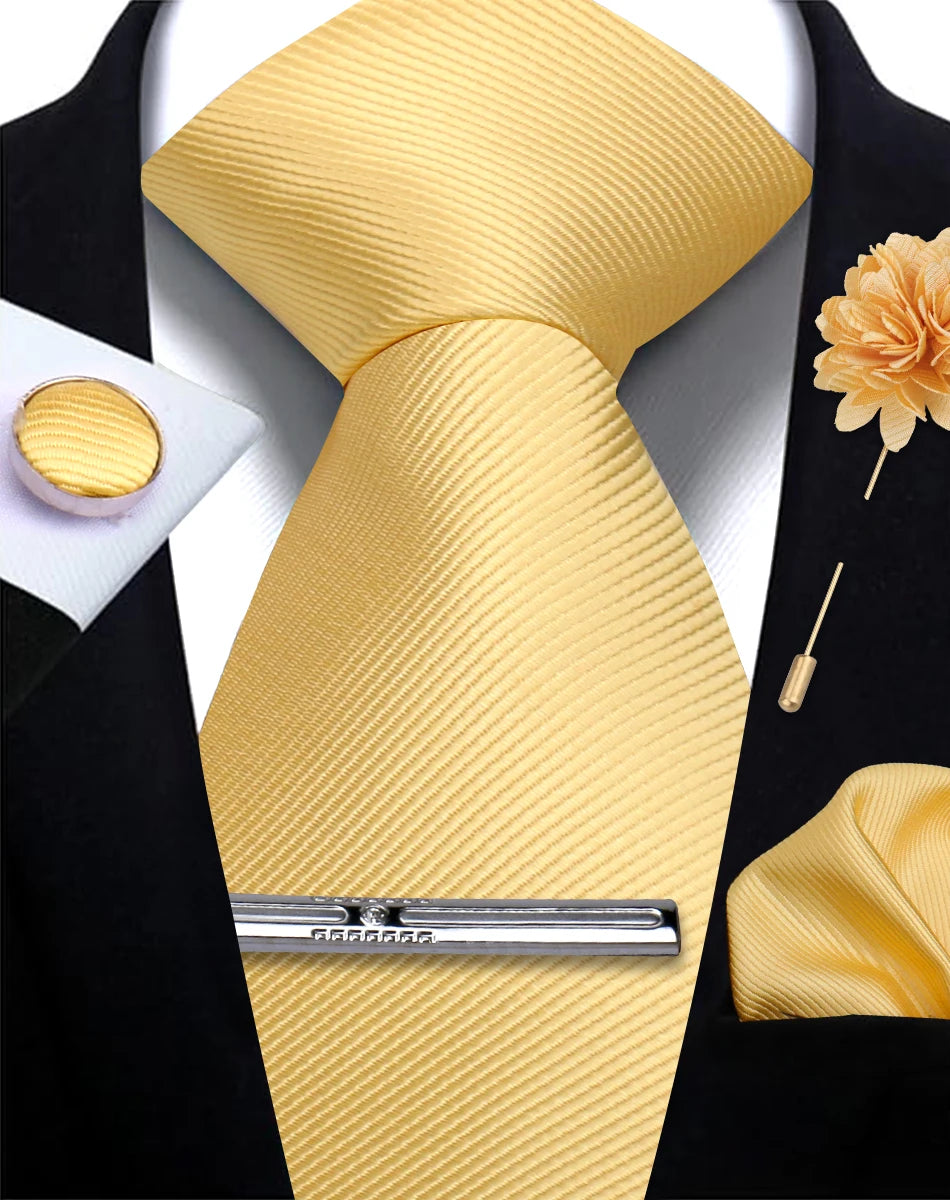 Tie, Clip, Pocket Square and Cufflink Combo
