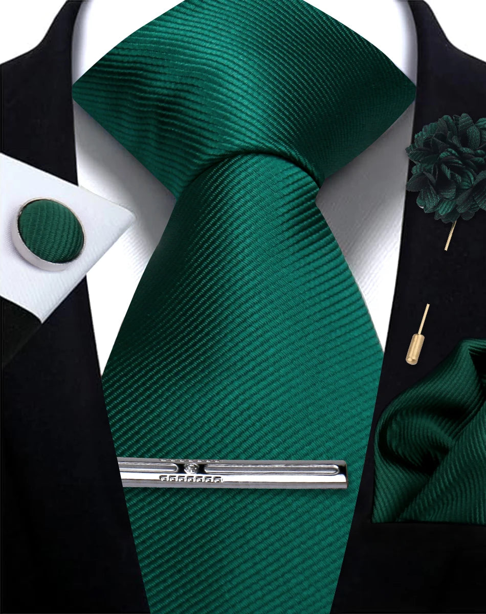 Tie, Clip, Pocket Square and Cufflink Combo