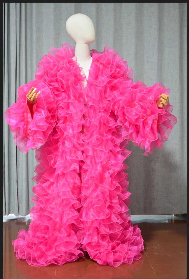 Organza Ruffle Overcoat