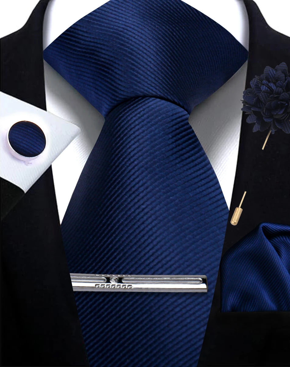 Tie, Clip, Pocket Square and Cufflink Combo