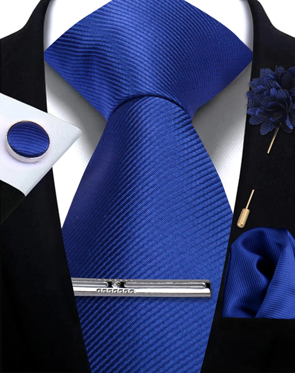 Tie, Clip, Pocket Square and Cufflink Combo
