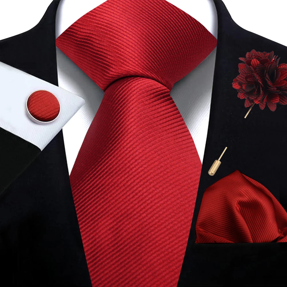 Tie, Clip, Pocket Square and Cufflink Combo
