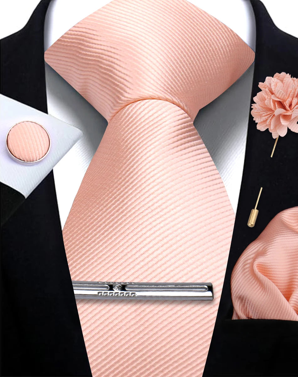 Tie, Clip, Pocket Square and Cufflink Combo
