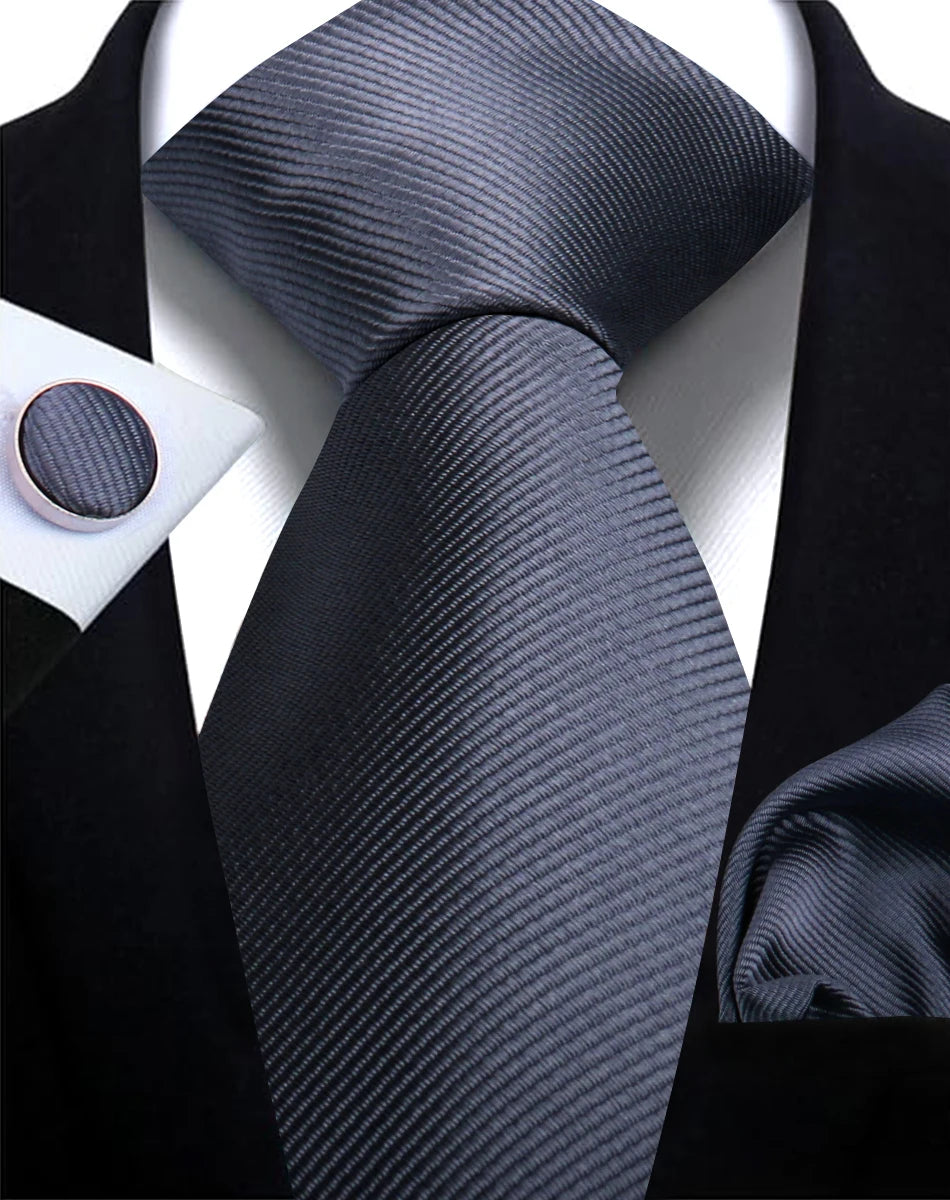 Tie, Clip, Pocket Square and Cufflink Combo