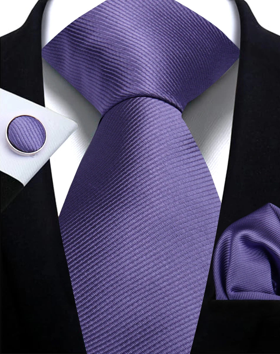 Tie, Clip, Pocket Square and Cufflink Combo