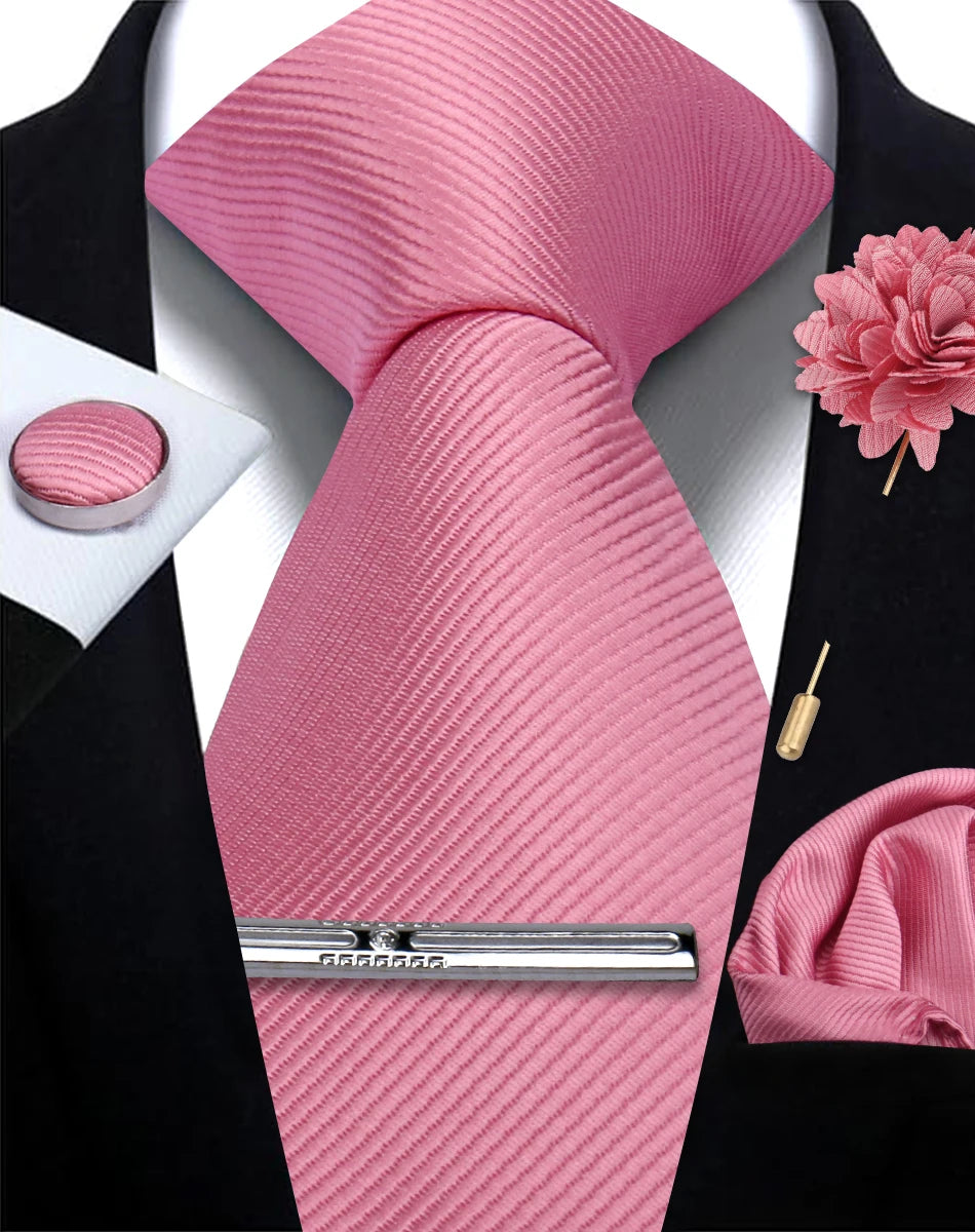 Tie, Clip, Pocket Square and Cufflink Combo