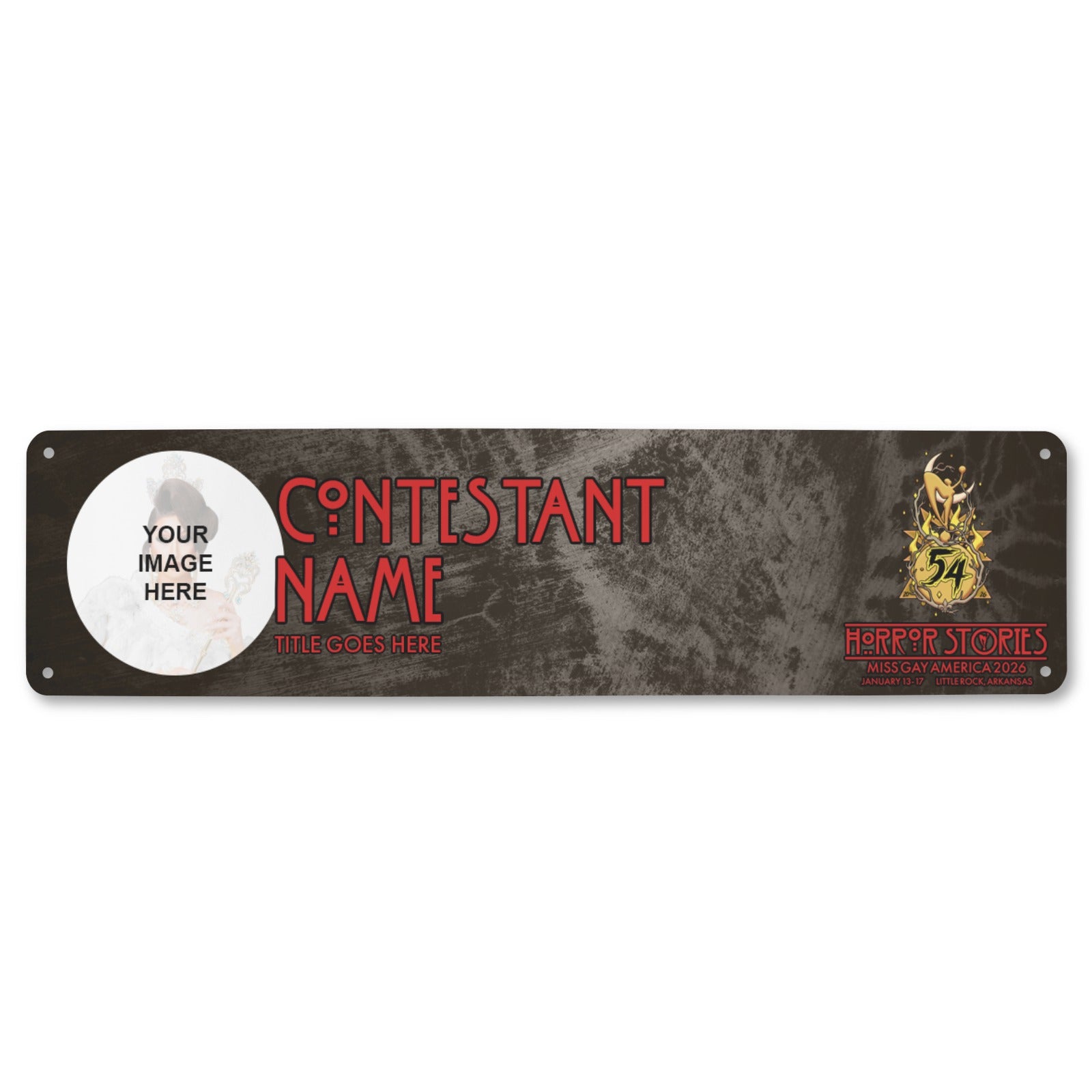 Horror Stories Qualified Contestant Metal Name Sign