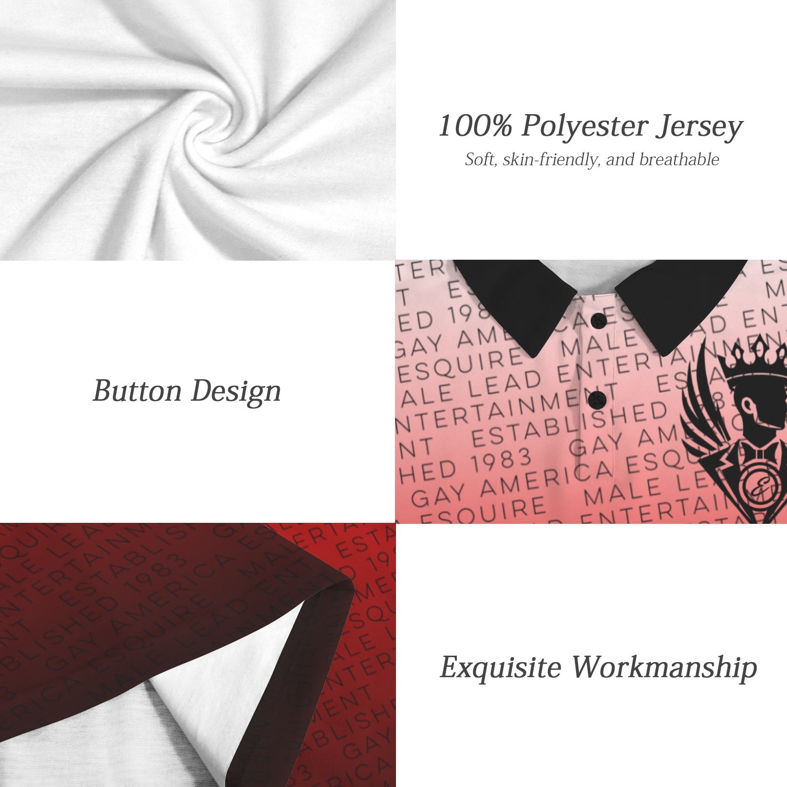 Read All Over Mens Polo (Fire)