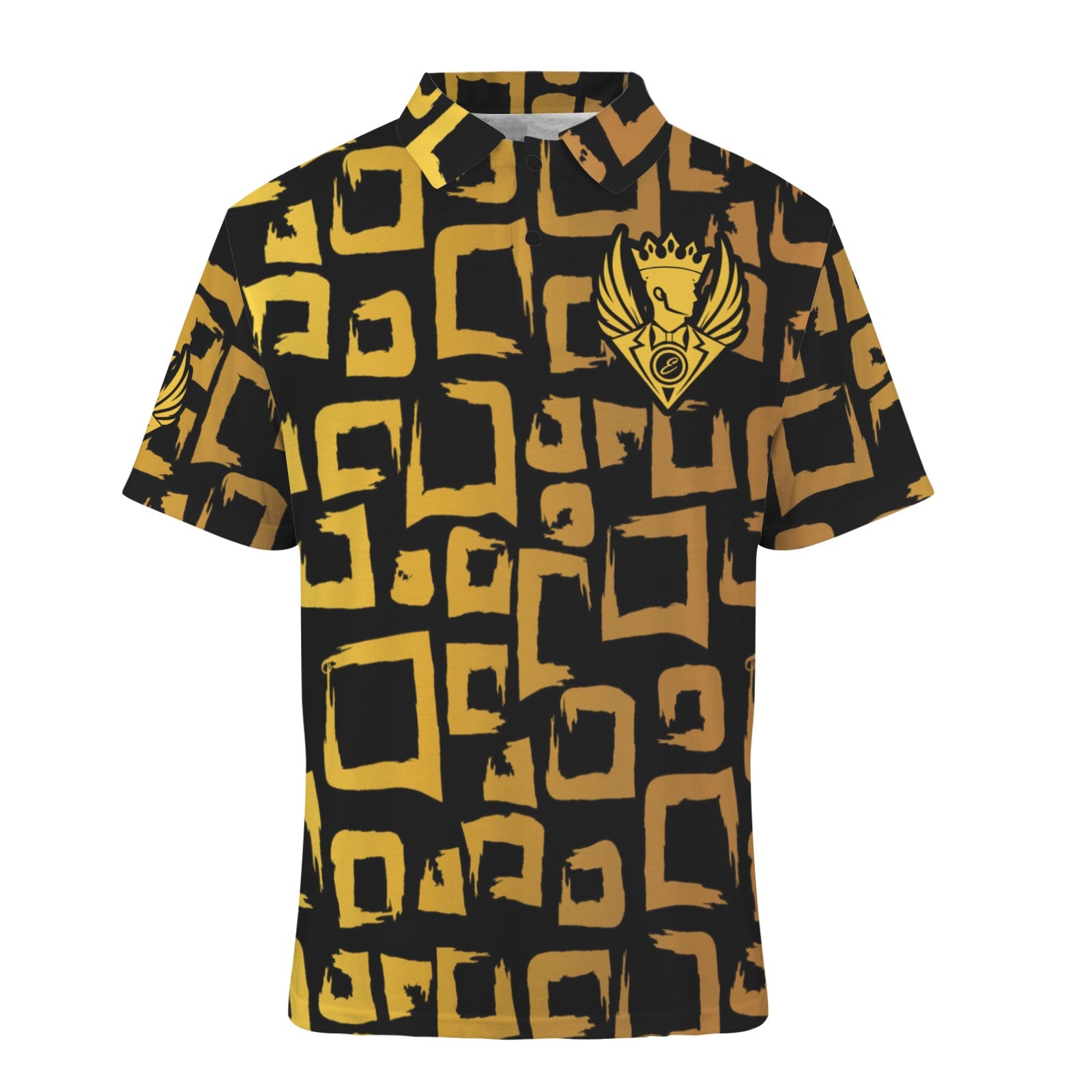 GAE Square Off in Gold Mens Polo