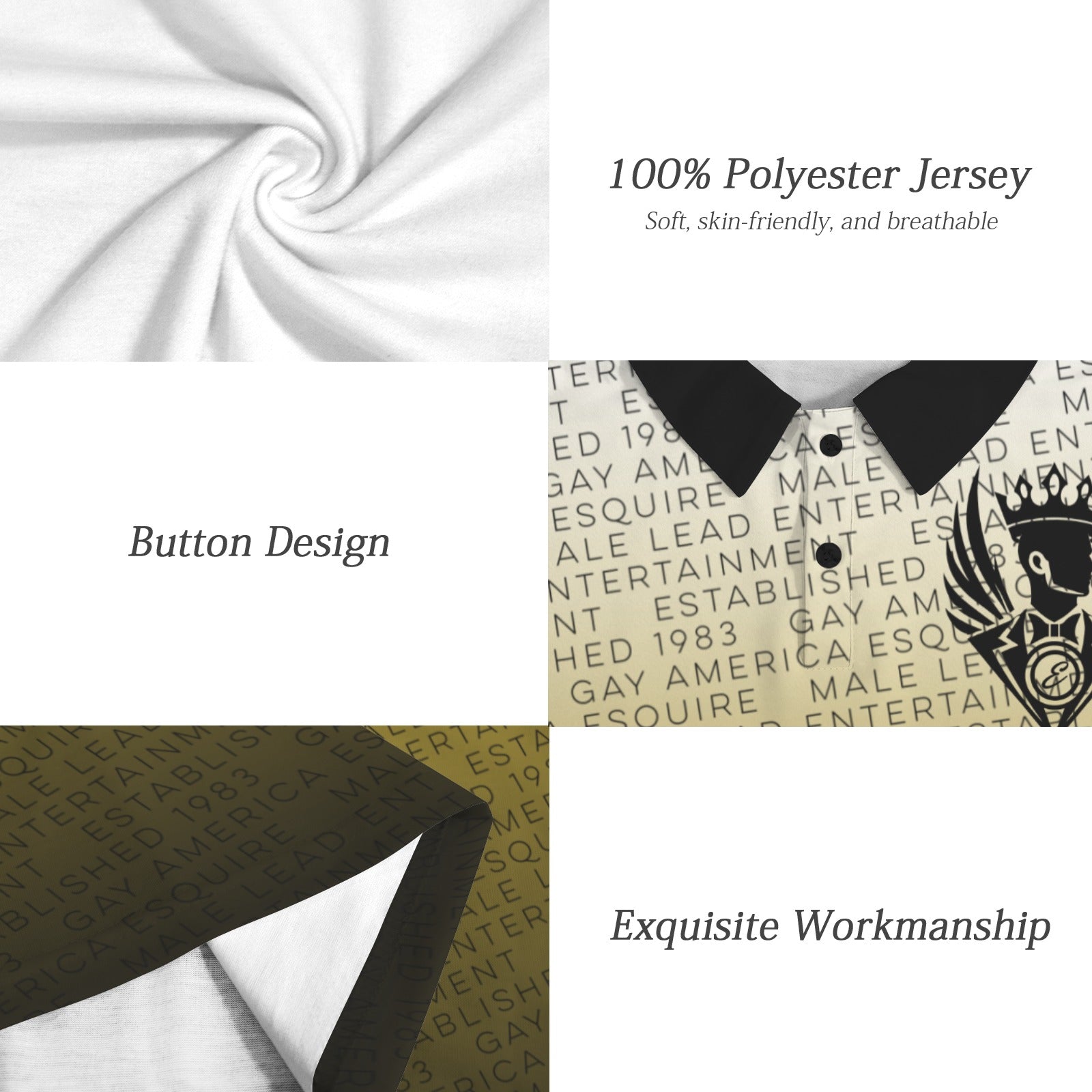Read All Over Mens Polo (Gold)