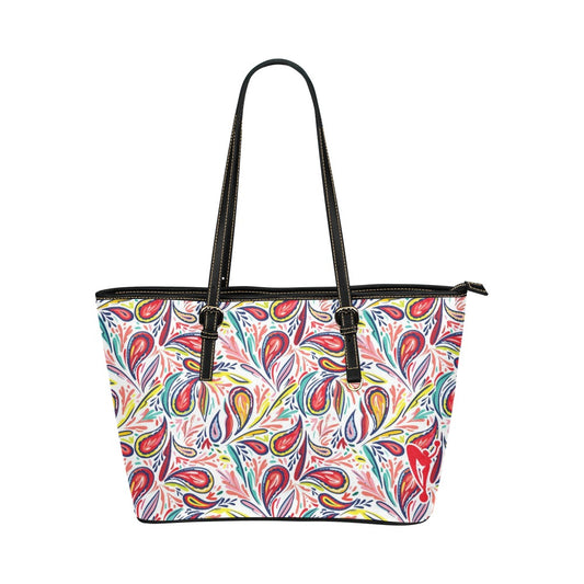 Painted Paisley Leather Tote Bag