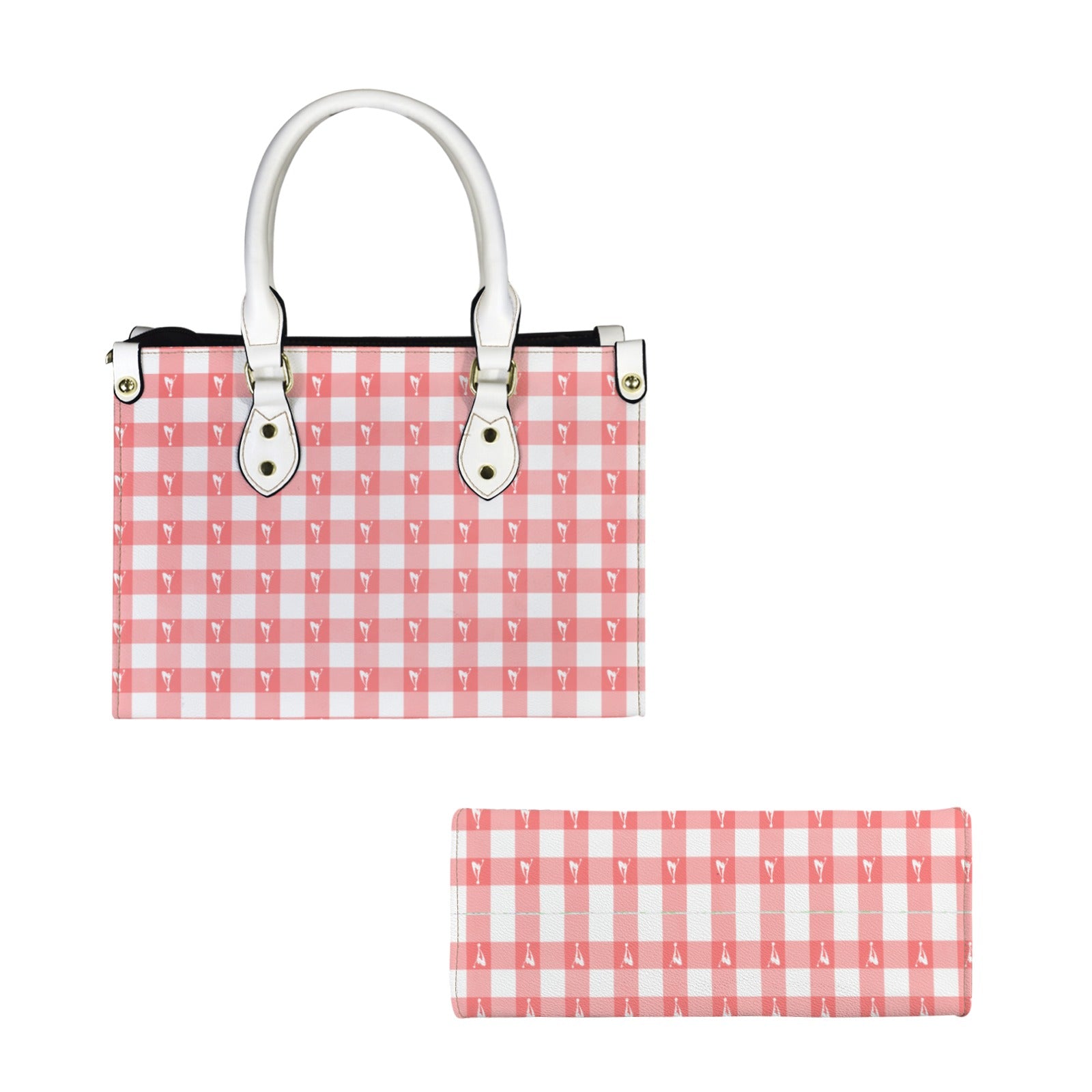 Red Excellence Gingham Leather Bag